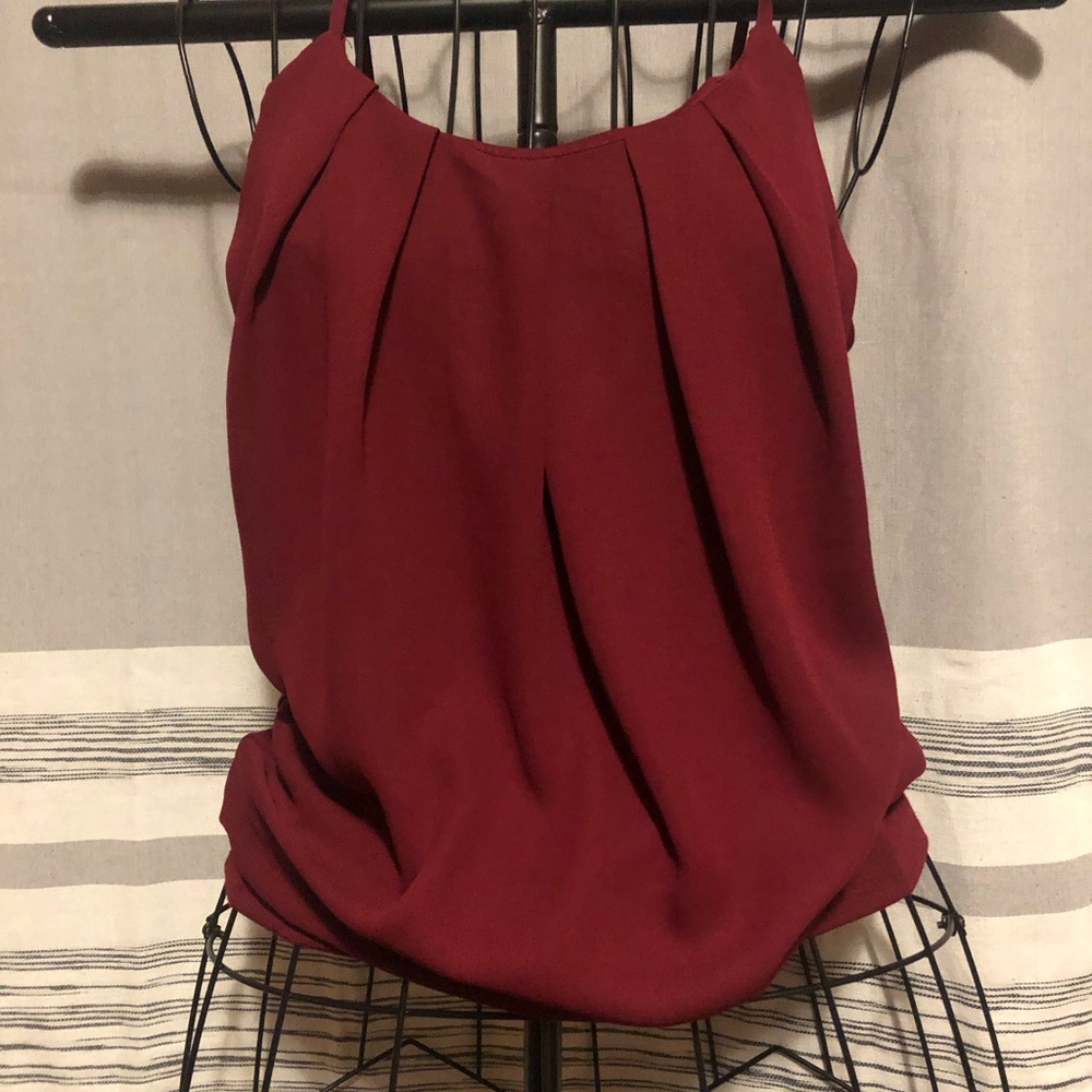 Maurices Red Sleeveless Pleated Camisole